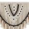 White Cotton Handmade Intricately Weaved Macrame Wall Decor with Beaded Fringe Tassels 28" x 1" x 32"